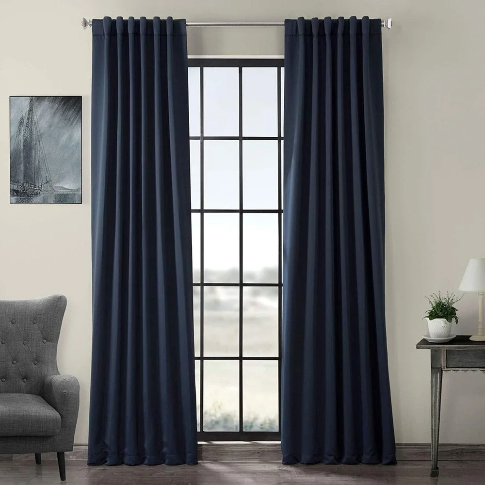 Half Price Drapes Room Darkening Curtains (1 Panel), 50 X 120, Navy Blue